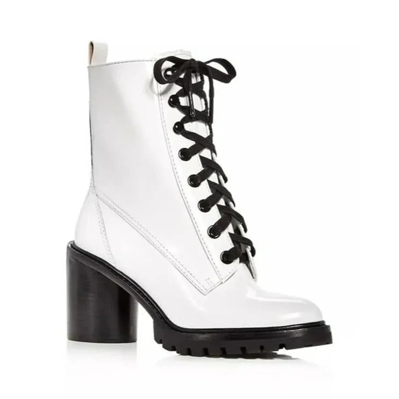 Marc Jacobs Women's Ryder White Leather High-Heel Booties Size 38 EU (MSRP $495) - Picture 1 of 12
